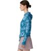 Mountain Hardwear Women’s Crater Lake Long Sleeve Hoody for Hiking, Camping, Backpacking, and Casual Wear(Baltic Blue Spore Dye Print)