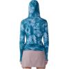 Mountain Hardwear Women’s Crater Lake Long Sleeve Hoody for Hiking, Camping, Backpacking, and Casual Wear(Baltic Blue Spore Dye Print)