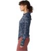 Mountain Hardwear Women’s Crater Lake Long Sleeve Hoody for Hiking, Camping, Backpacking, and Casual Wear(Blue Slate Frequency Print)