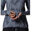 Mountain Hardwear Women’s Crater Lake Long Sleeve Hoody for Hiking, Camping, Backpacking, and Casual Wear(Blue Slate Scattered Dye Print)