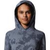 Mountain Hardwear Women’s Crater Lake Long Sleeve Hoody for Hiking, Camping, Backpacking, and Casual Wear(Blue Slate Scattered Dye Print)