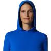 Mountain Hardwear Women’s Crater Lake Long Sleeve Hoody for Hiking, Camping, Backpacking, and Casual Wear(Bright Island Blue)