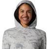 Mountain Hardwear Women’s Crater Lake Long Sleeve Hoody for Hiking, Camping, Backpacking, and Casual Wear(Grey Ice Crag Camo)