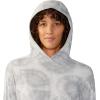 Mountain Hardwear Women’s Crater Lake Long Sleeve Hoody for Hiking, Camping, Backpacking, and Casual Wear(Grey Ice Spore Dye Print)