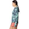 Mountain Hardwear Women’s Crater Lake Long Sleeve Hoody for Hiking, Camping, Backpacking, and Casual Wear(Lapis Dusk Spore Dye Print)
