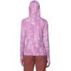 Mountain Hardwear Women’s Crater Lake Long Sleeve Hoody for Hiking, Camping, Backpacking, and Casual Wear(Lilac Glow Ink Dyed Print)