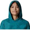 Mountain Hardwear Women’s Crater Lake Long Sleeve Hoody for Hiking, Camping, Backpacking, and Casual Wear(Palisades Scatter Dye Print)