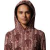 Mountain Hardwear Women’s Crater Lake Long Sleeve Hoody for Hiking, Camping, Backpacking, and Casual Wear(Washed Raisin Geo Print)