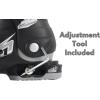 Roces IDEA UP Adjustable Ski Boots for Kids – Youth & Toddler Ski Boots with Single Buckle – Expandable Downhill Ski Boots for Growing Feet – Girls & Boys Sizes(Black/Silver)
