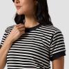 Stoic, Striped Ringer Short-Sleeve T-Shirt – Women’s(Black/White Stripe)