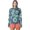 Mountain Hardwear Women’s Crater Lake Long Sleeve Hoody for Hiking, Camping, Backpacking, and Casual Wear(Lapis Dusk Spore Dye Print)