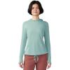 Mountain Hardwear Women’s Crater Lake Long Sleeve Hoody for Hiking, Camping, Backpacking, and Casual Wear(Lichen Green)