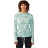 Mountain Hardwear Women’s Crater Lake Long Sleeve Hoody for Hiking, Camping, Backpacking, and Casual Wear(Mineral Spring Spore Dye Print)