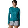 Mountain Hardwear Women’s Crater Lake Long Sleeve Hoody for Hiking, Camping, Backpacking, and Casual Wear(Palisades Scatter Dye Print)
