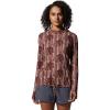 Mountain Hardwear Women’s Crater Lake Long Sleeve Hoody for Hiking, Camping, Backpacking, and Casual Wear(Washed Raisin Geo Print)