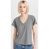 perfectwhitetee Women’s Hendrix Cotton Boxy V Neck Tee(Heather Grey)