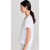 perfectwhitetee Women’s Hendrix Cotton Boxy V Neck Tee(White)