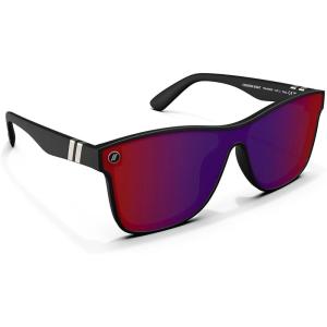 Blenders Eyewear Millenia X2 – Polarized Sunglasses – Flat, Mirrored Lens – 100% UV Protection – For Men & Women(Crimson Night)