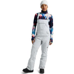 Burton Women’s Reserve 2-Layer Stretch Bib Pants – Waterproof Winter Snowboard Bib Pants with Stretch Fit(Gray Cloud)