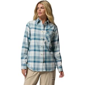 Columbia Women’s Calico Basin Flannel Long Sleeve Shirt(Crushed Blue Multiplaid)