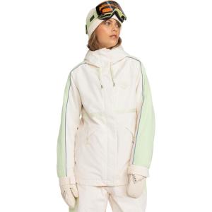 Roxy Womens High Ridge Hoodie Snowboard Jacket – 10k Waterproof, Insulated Ski Jacket(Cream)