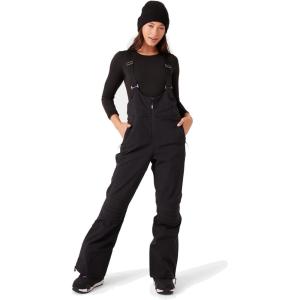 Roxy womens Summit Softshell Bib Pants – 15k Waterproof Slim Fit Snow Bib, Stretch Fabric, Knee Padding(Black)