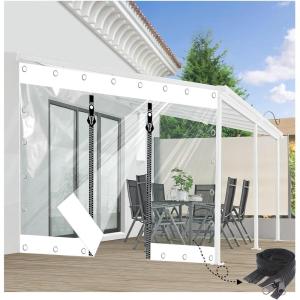 Transparent Tarpaulin,PVC Clear Waterproof Tarpaulin Side Panels with Zipper, Outdoor Weatherproof Clear Tarp Curtains,for Pergola Patio Porch Gazebo,Heavy-Duty 700 g/m² (Size : H2.6xW9m/H8.5xW29.5ft(H2.6xW9m/H8.5xW29.5ft)