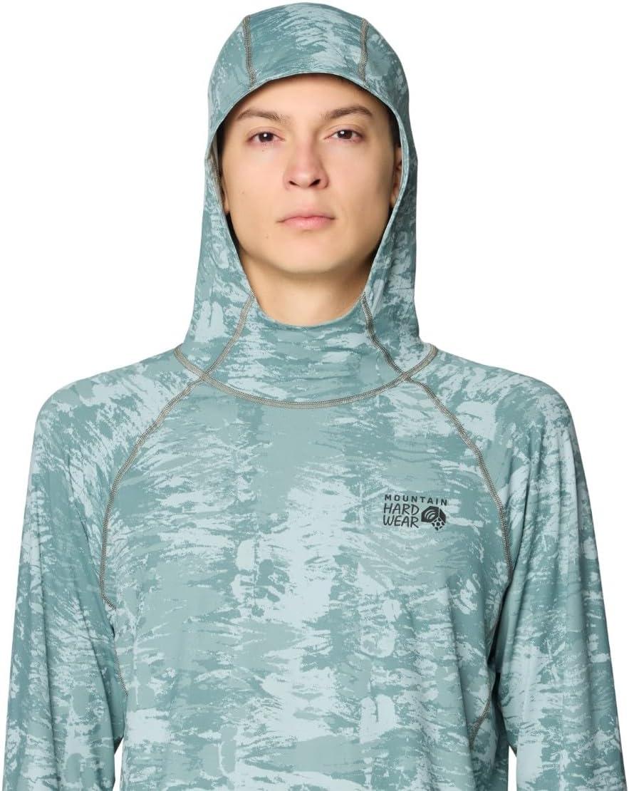 imageMountain Hardwear Mens Crater Lake Hoody for Hiking Camping Backpacking and Casual WearBlue Sage Inked Dyed Print