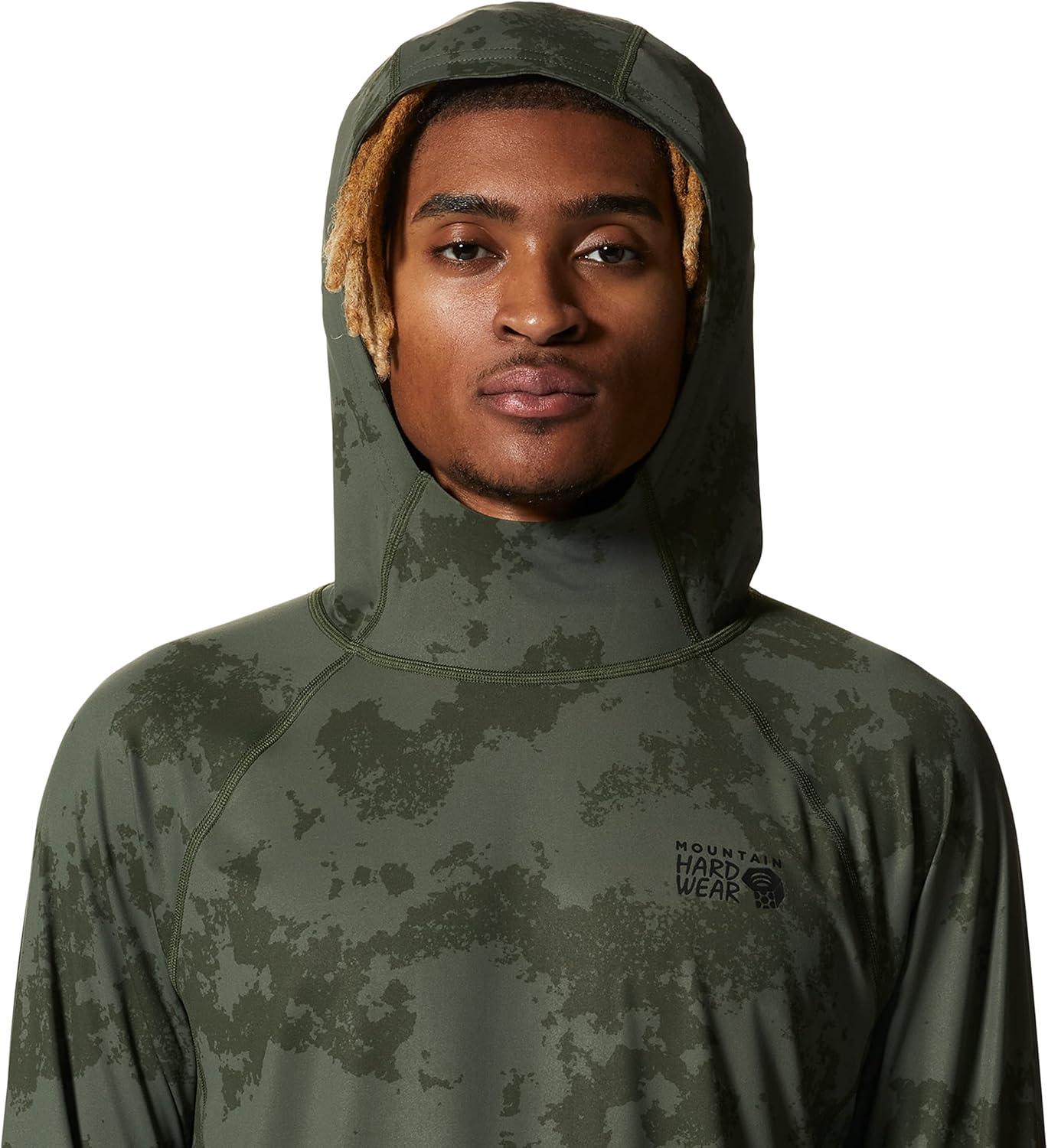 imageMountain Hardwear Mens Crater Lake Hoody for Hiking Camping Backpacking and Casual WearSurplus Green Scatter Dye Print