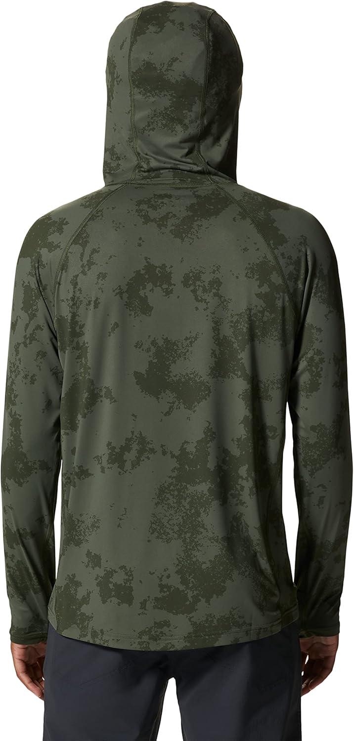 imageMountain Hardwear Mens Crater Lake Hoody for Hiking Camping Backpacking and Casual WearSurplus Green Scatter Dye Print