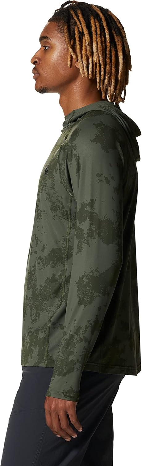 imageMountain Hardwear Mens Crater Lake Hoody for Hiking Camping Backpacking and Casual WearSurplus Green Scatter Dye Print