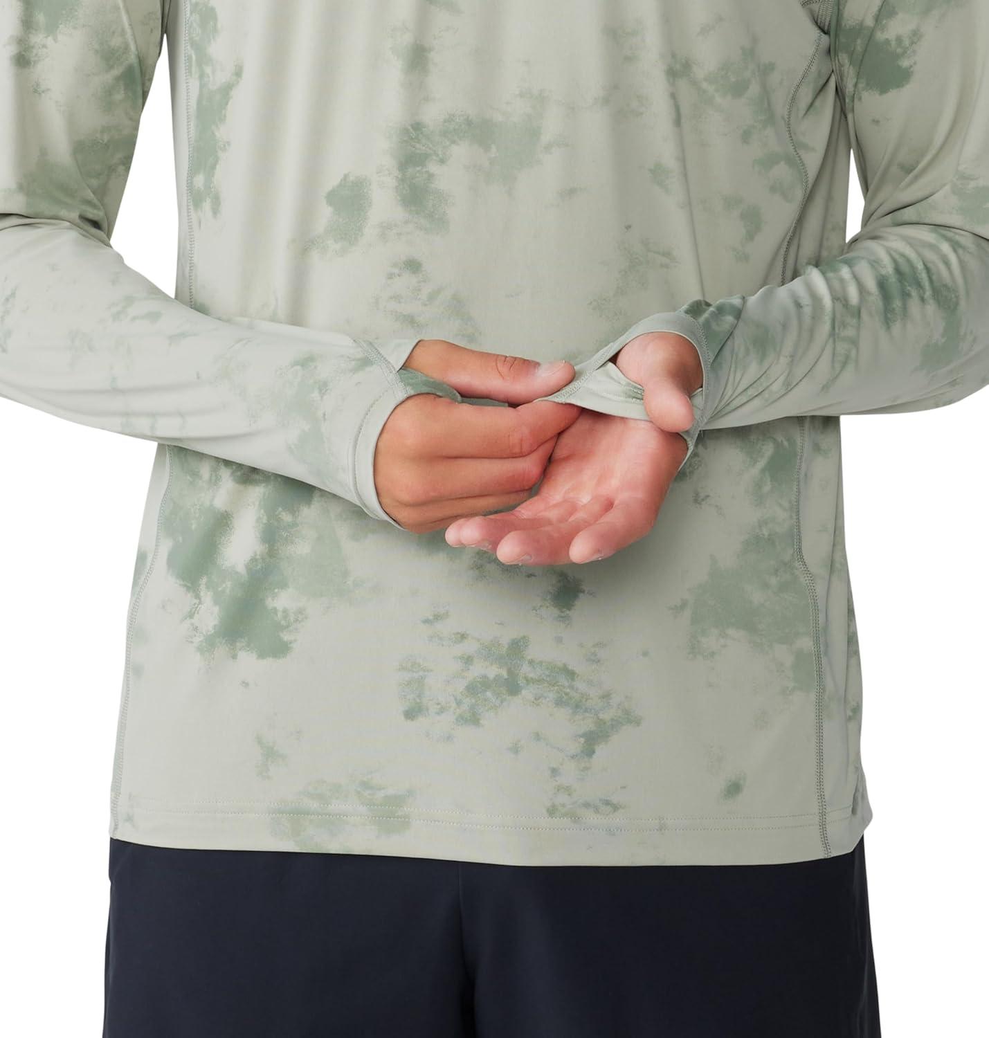 imageMountain Hardwear Mens Crater Lake Hoody for Hiking Camping Backpacking and Casual WearWhite Sage Nebula Print