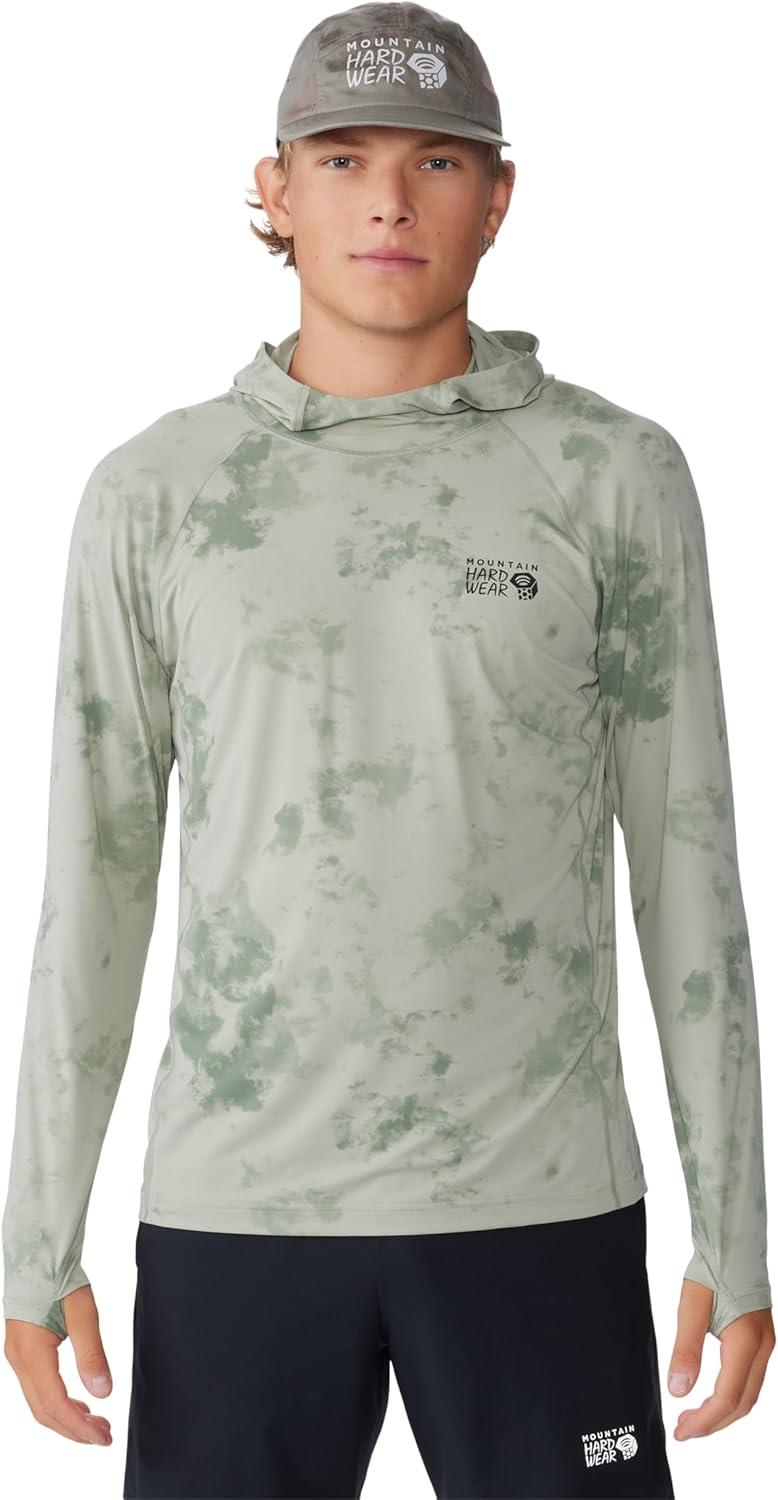 imageMountain Hardwear Mens Crater Lake Hoody for Hiking Camping Backpacking and Casual WearWhite Sage Nebula Print
