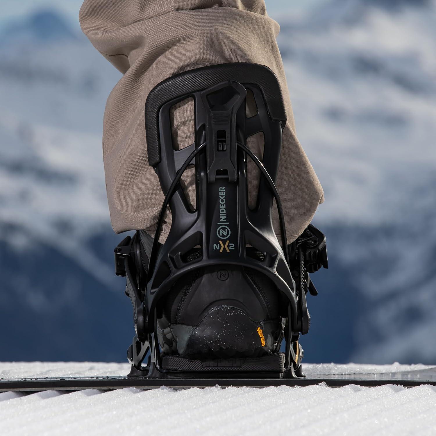 imageNidecker Flow NX2 Snowboard Bindings AllMountain Power with Aluminum Baseplate ampamp Fusion StrapBlack