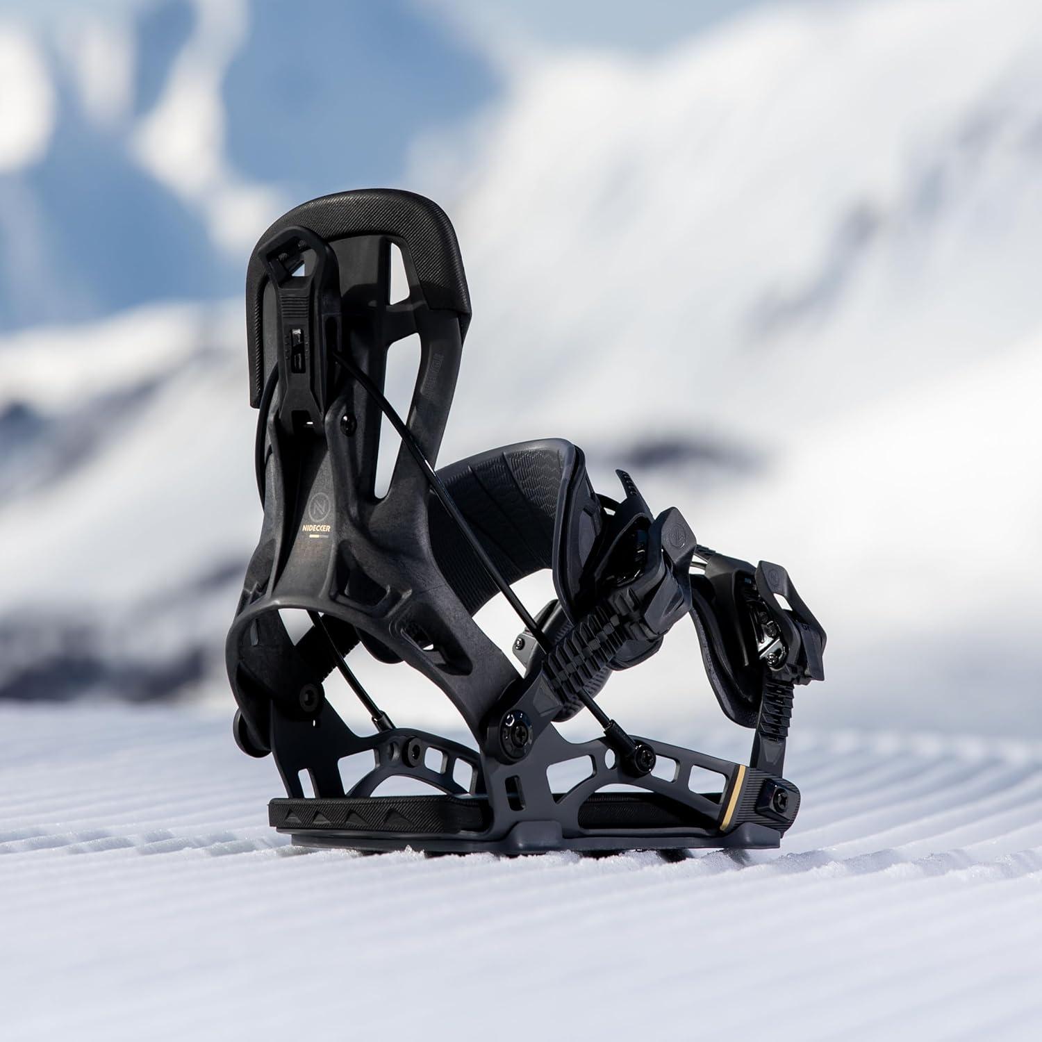 imageNidecker Flow NX2 Snowboard Bindings AllMountain Power with Aluminum Baseplate ampamp Fusion StrapBlack