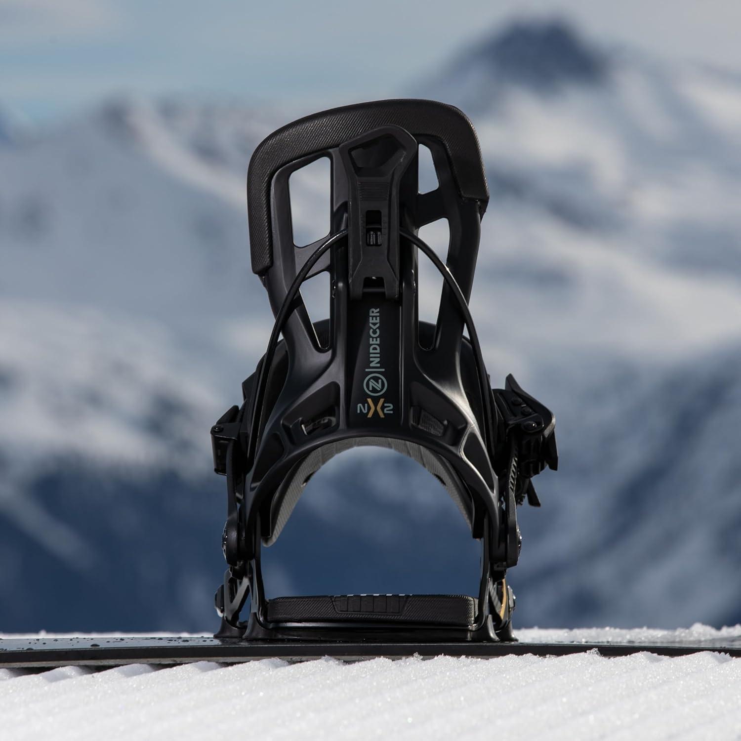 imageNidecker Flow NX2 Snowboard Bindings AllMountain Power with Aluminum Baseplate ampamp Fusion StrapBlack
