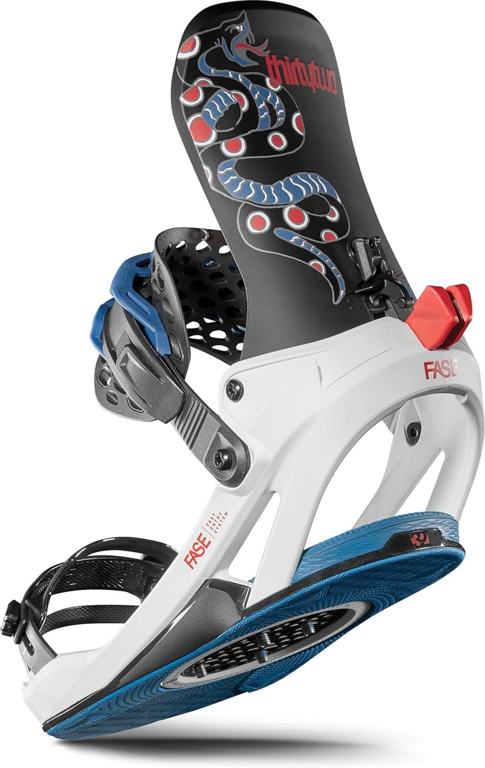 imageThirtyTwo T32M Fase Snowboard Bindings Bradshaw Pro Model with MediumStiff Flex ampamp Asym SupportGREY