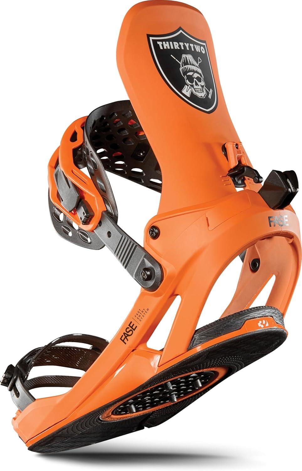 imageThirtyTwo T32M Fase Snowboard Bindings Bradshaw Pro Model with MediumStiff Flex ampamp Asym SupportORANGE