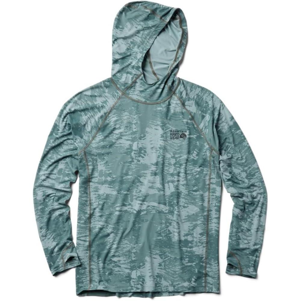 imageMountain Hardwear Mens Crater Lake Hoody for Hiking Camping Backpacking and Casual WearBlue Sage Inked Dyed Print
