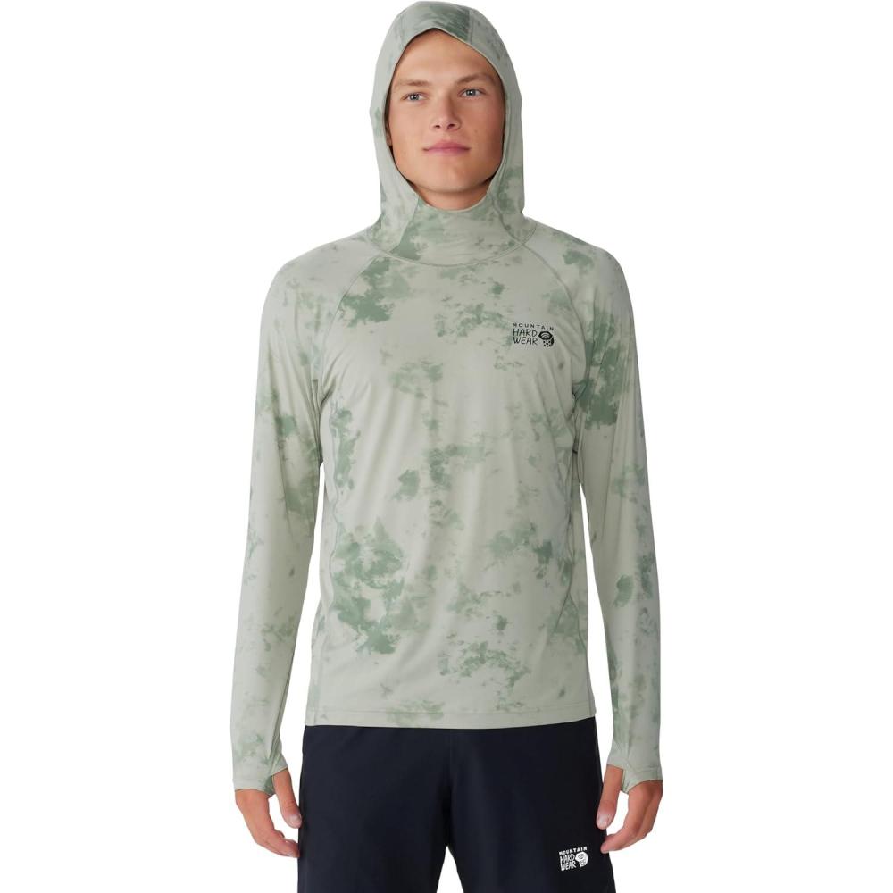 imageMountain Hardwear Mens Crater Lake Hoody for Hiking Camping Backpacking and Casual WearWhite Sage Nebula Print