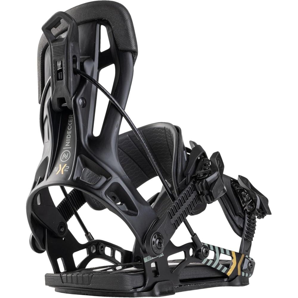 imageNidecker Flow NX2 Snowboard Bindings  AllMountain Power with Aluminum Baseplate ampamp Fusion StrapBlack