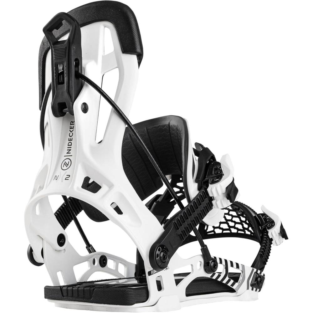 imageNidecker Flow NX2 Snowboard Bindings AllMountain Power with Aluminum Baseplate ampamp Fusion StrapWhite