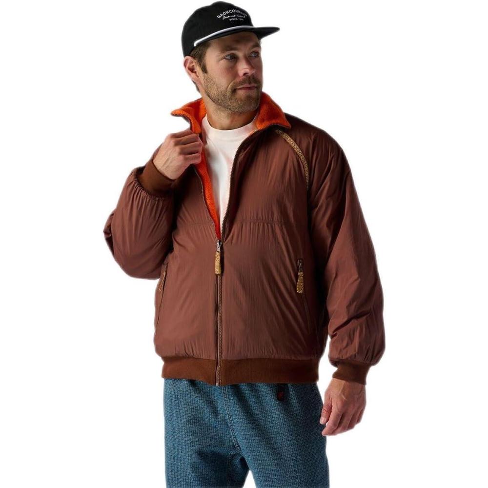 imageStoic Reversible Polar Fleece Full Zip MensVermillion OrangeDowntown Brown