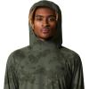 Mountain Hardwear Men’s Crater Lake Hoody for Hiking, Camping, Backpacking, and Casual Wear(Surplus Green Scatter Dye Print)