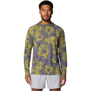 Mountain Hardwear Men’s Crater Lake Hoody for Hiking, Camping, Backpacking, and Casual Wear(Adriatic Blue Spore Dye Print)