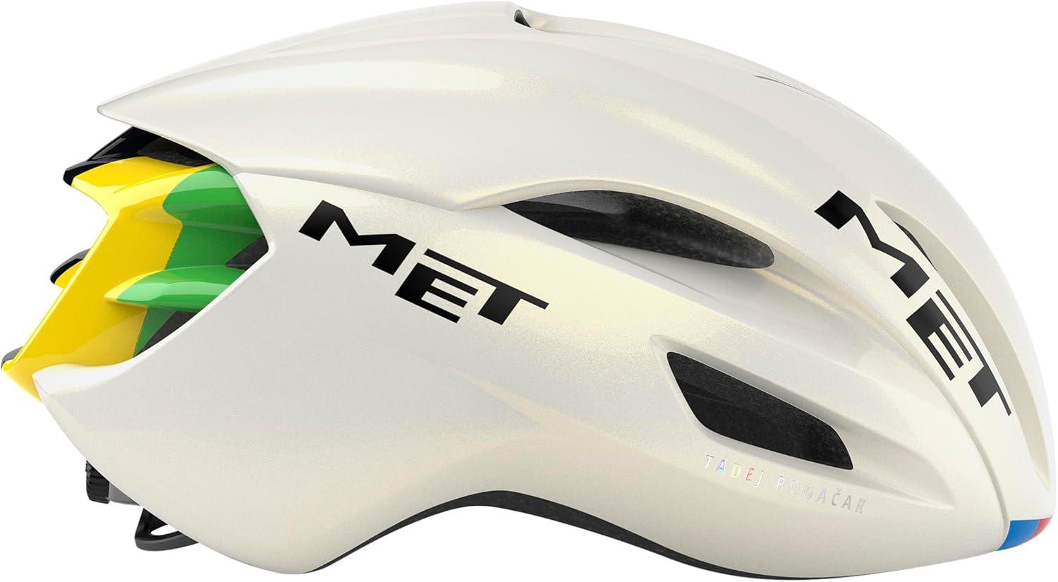 imageMET Manta MIPS Aero Road Bike Helmet Lightweight Aerodynamic Cycling Helmet for Adults Internal Air Channeling MIPSC2 Tech Sunglasses PortRainbow
