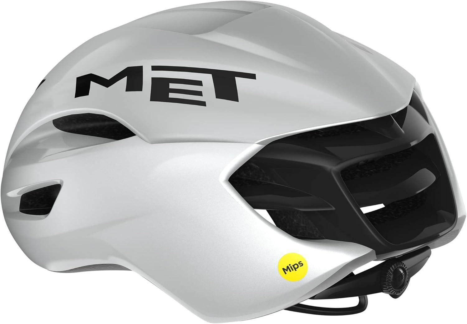 imageMET Manta MIPS Aero Road Bike Helmet Lightweight Aerodynamic Cycling Helmet for Adults Internal Air Channeling MIPSC2 Tech Sunglasses PortWhite Holographic Glossy