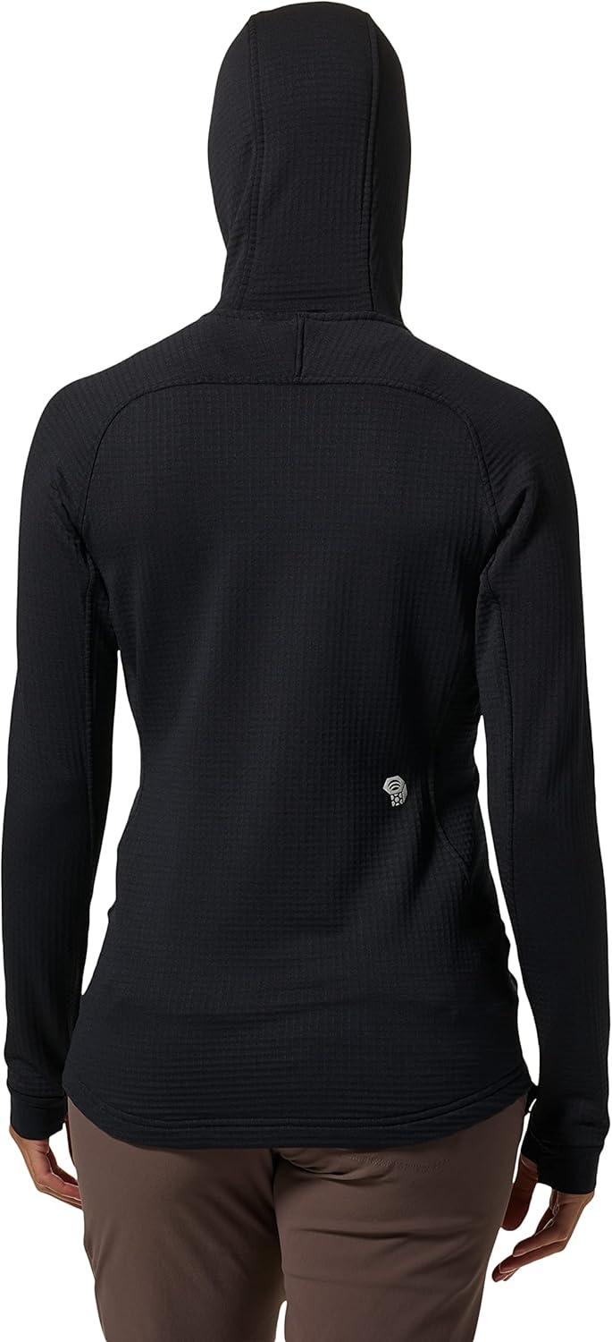 imageMountain Hardwear Womens Polartec Power Grid Full Zip Hoody for Climbing Hiking and Camping Breathable and InsulatedBlack