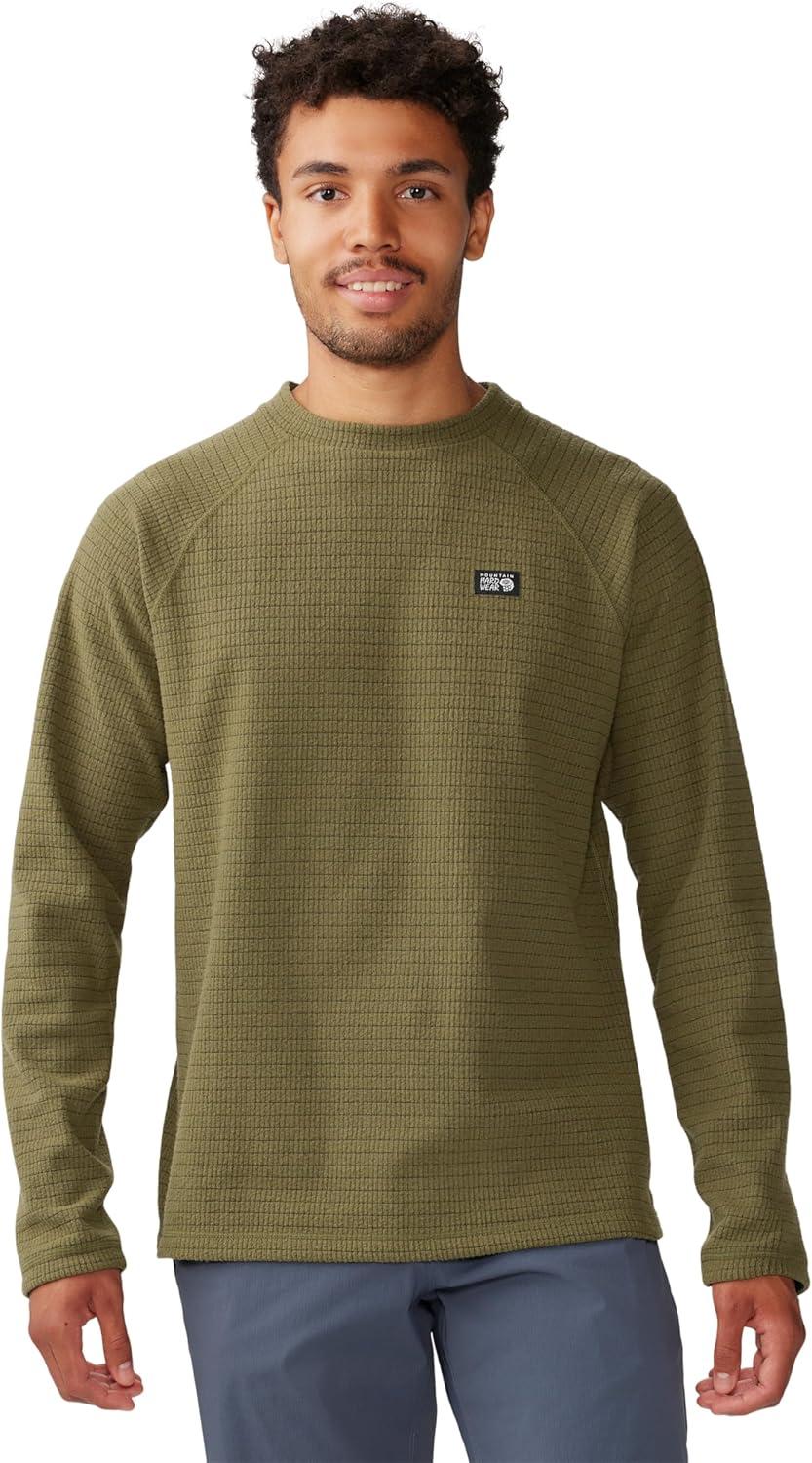 imageMountain Hardwear mens Summit Grid Ls CrewCombat Green