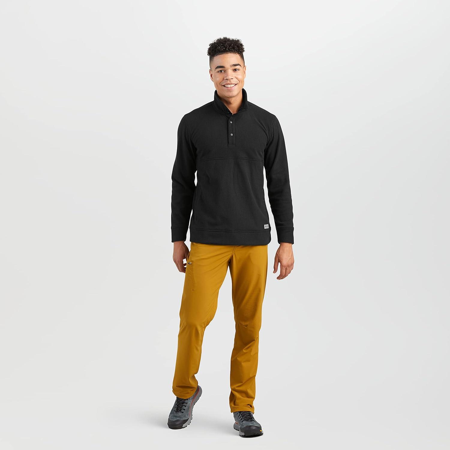 imageOutdoor Research Mens Trail Mix Snap Pullover Comfortable MidLayer SweaterBlack